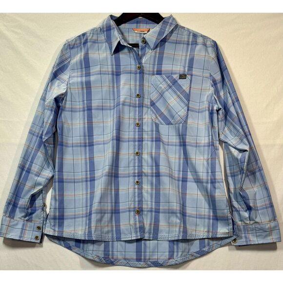 L.L. Bean Womens Blue Plaid L/S Button Down Shirt Cotton Sz M‎ - Picture 1 of 7